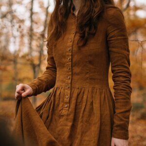 NWT Handmade Victorian Heavy Linen Dress